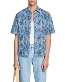 Sandro Sea Urchin Print Short Sleeve Shirt Bloomingdales at Bloomingdales