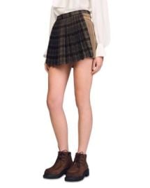 Sandro Short Checked Pleated Skirt Bloomingdale39s at Bloomingdales