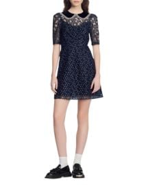 Sandro Short Dress with Peter Pan Collar at Bloomingdales