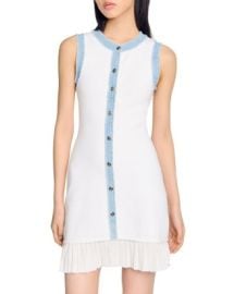 Sandro Short Knit Dress with Ruffles Bloomingdales at Bloomingdales