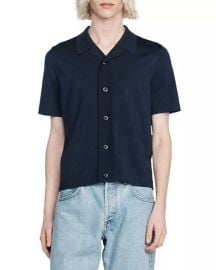 Sandro Short Sleeve Knit Camp Shirt Bloomingdales at Bloomingdales