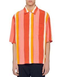 Sandro Short Sleeve Striped Shirt Bloomingdales at Bloomingdales