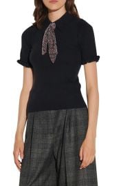 Sandro Short Sleeve Tie Sweater at Nordstrom