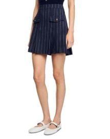 Sandro Short Striped Pleated Skirt Bloomingdales at Bloomingdales