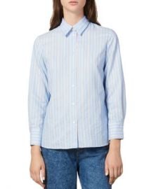 Sandro Sielle Pleated-Back Striped Shirt Women - Bloomingdale s at Bloomingdales