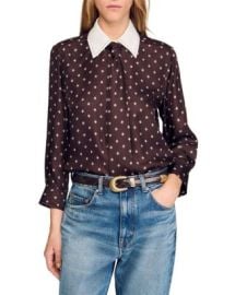 Sandro Silk Tie Shirt Bloomingdalex27s Women at Bloomingdales