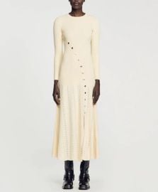Sandro Slit single-breasted long-sleeved knit dress for Women at eBay