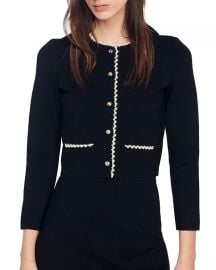 Sandro Sorbonne Beaded Crop Cardigan Bloomingdales at Bloomingdales