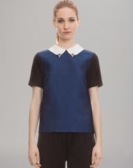 Sandro Top - Color Block Embellished Collar at Bloomingdales