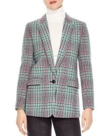 Sandro Tribu Houndstooth Plaid Single-Button Blazer Bloomingdales at Bloomingdales