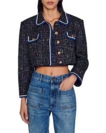 Sandro Vicky Tweed Cropped Jacket Bloomingdales at Bloomingdales