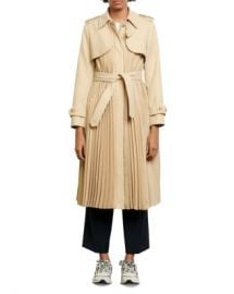 Sandro Vino Pleated Trench Coat Women - Bloomingdale s at Bloomingdales