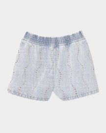 Sandro Way Embellished Denim Shorts at Neiman Marcus