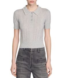 Sandro Willy Polo Collar Short Sleeve Sweater Bloomingdales at Bloomingdales