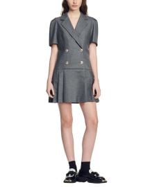 Sandro Woven Wool-blend Dress Shop Premium Outlets at Shop Simon