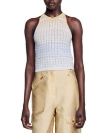 Sandro Zady Sleeveless Pointelle Sweater Bloomingdales at Bloomingdales