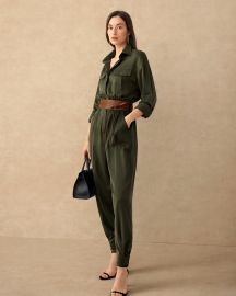 Sandwashed Safari Jumpsuit at Lily Silk