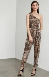 Sandy Dots One-Shoulder Jumpsuit at Bcbgmaxazria