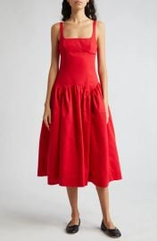 Sandy Liang Cricket Cutout Pleated Midi Dress at Nordstrom