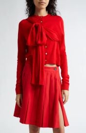 Sandy Liang Hermit Merino Wool Bow Cardigan at Nordstrom