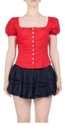 Sandy Liang Walnut Top Red Maison Rogue at Maison Rogue