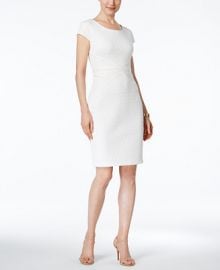 Sangria Cap-Sleeve Textured Sheath Dress at Macys