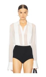 Sans Faff Meghan Silk Blouse In White at Revolve