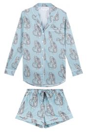 Sansindo Tiger Print Short Luxury Pyjama Set at Desmond and Dempsey