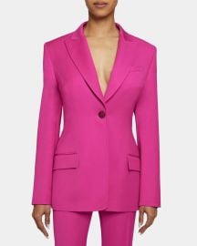 Santorelli Nelli Single Button Stretch Wool Blazer at Neiman Marcus