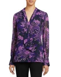 Santorelli Tie Neck Top Bloomingdales at Bloomingdales