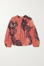 Sanya printed fil coupe silk and Lurex-blend blouse at Net A Porter