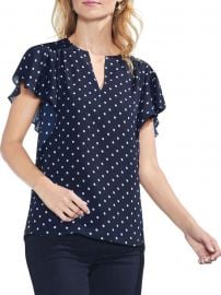 Sapphire Bloom Polka Dot Blouse at Lord & Taylor