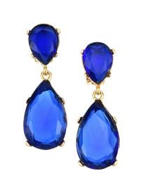 Sapphire-Color Crystal Double-Teardrop Earrings by Kenneth Jay Lane at Saks Fifth Avenue