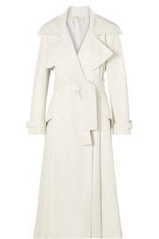 Sara Battaglia - Belted faux leather trench coat at Net A Porter