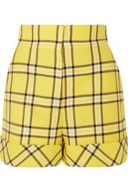 Sara Battaglia - Checked wool shorts at Net A Porter