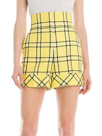 Sara Battaglia - High-Waist Check Shorts at Saks Fifth Avenue