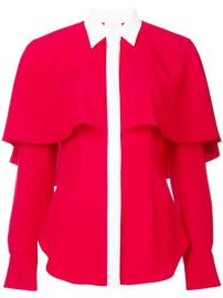 Sara Battaglia Contrasting Detail Cape Shirt - Farfetch at Farfetch