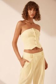 Sara Button Up Bodice Lemon Tops Shona Joy Shona Joy International at Shona Joy