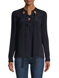 Sara Lace-Up Silk Blouse by Derek Lam at Saks Off 5th