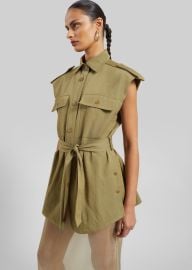 Sarah Sleeveless Cargo Mini Dress - Olive The Frankie Shop at The Frankie Shop
