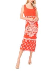 Sasha Sleeveless Square Neck Jacquard Midi Dress at Bloomingdales