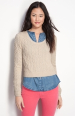 Sasha's cable knit sweater at Nordstrom