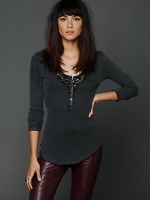 Sasha's grey layering top at Free People