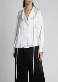 Satin Anagram Pajama Blouse by Loewe at Bergdorf Goodman