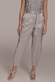 Satin Belted Cargo Cargo Donna Karan at Donna Karan