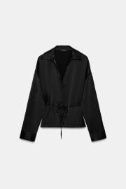 Satin Belted Shirt at Zara