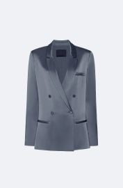 Satin Blazer in Gray blue Blue LAPOINTE at Lapointe
