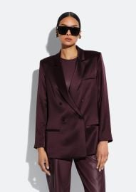 Satin Blazer in Mulberry Red LAPOINTE at Lapointe