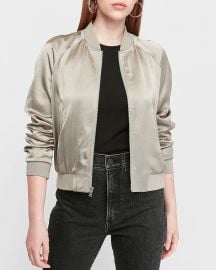 Satin Bomber Jacket at Express