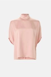 Satin Collared Cape Top by LAPOINTE Rent the Runway at Rent the Runway